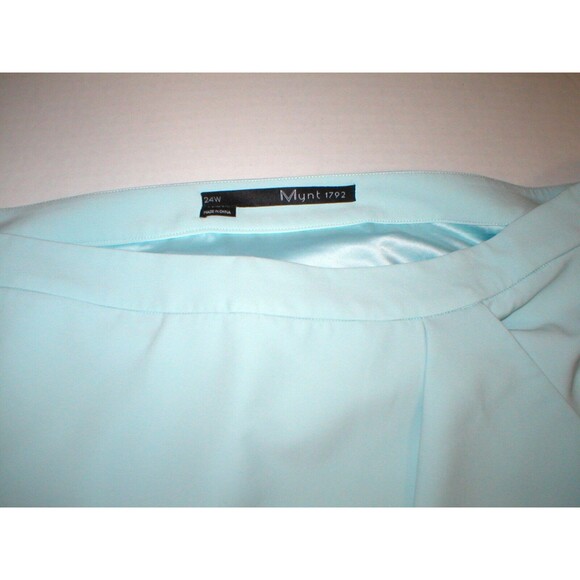 New Mynt 1792 High End Plus Womens 24W 24 W Mint Green Skirt Office Light Ruffle - Picture 2 of 5
